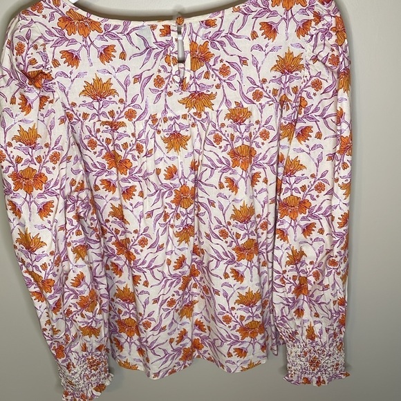 UNIVERSAL THEADS Large Pink Boho Pleasant Floral Print Long-Sleeved Gypsy Shirt - Picture 4 of 8